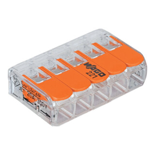 WAGO COMPACT-Klemme 5 x 0,2-4qmm transparent 5 Stueck Btl. m. R.