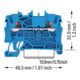 WAGO Connecteur de dérivation 2 conducteurs 2202-1204 2,5 mm² bleu avec poussoir