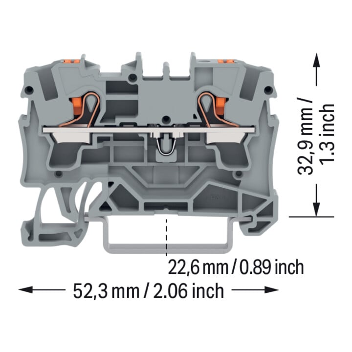 WAGO Connecteur de dérivation 2 conducteurs 2204-1201 4mm² gris