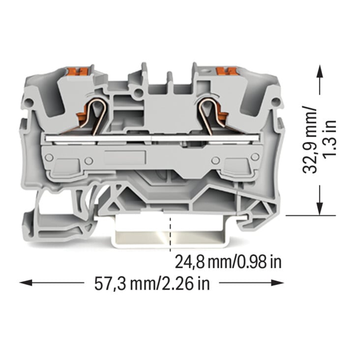 WAGO Connecteur de dérivation 2 conducteurs 2206-1201 6 mm² gris