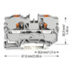 WAGO Connecteur de dérivation 2 conducteurs 2210-1201 10 mm² gris avec bouton-poussoir