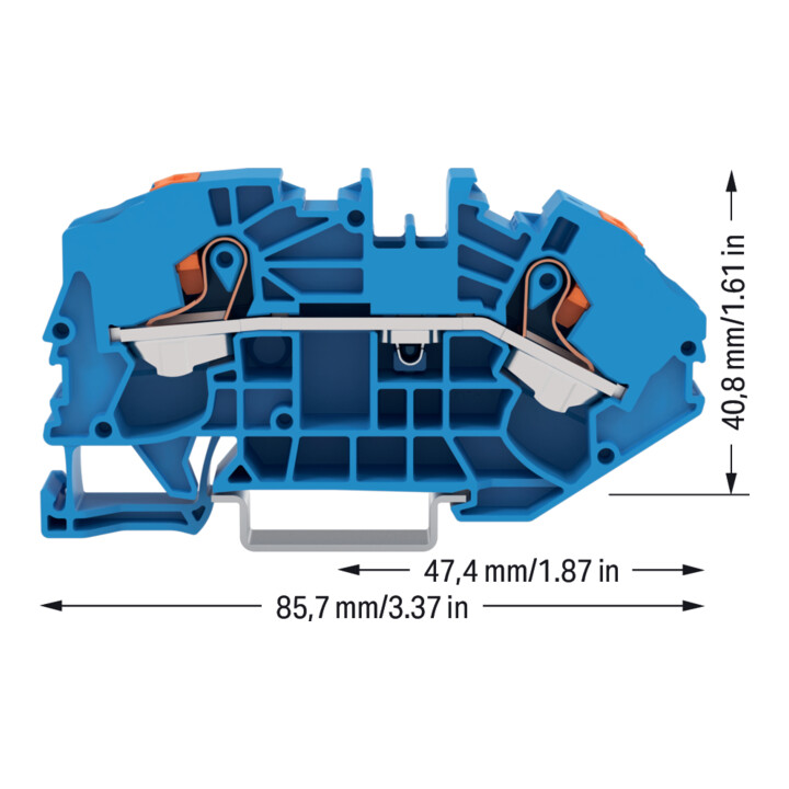 WAGO Connecteur de distribution 2 conducteurs 2216-7604 16mm² bleu