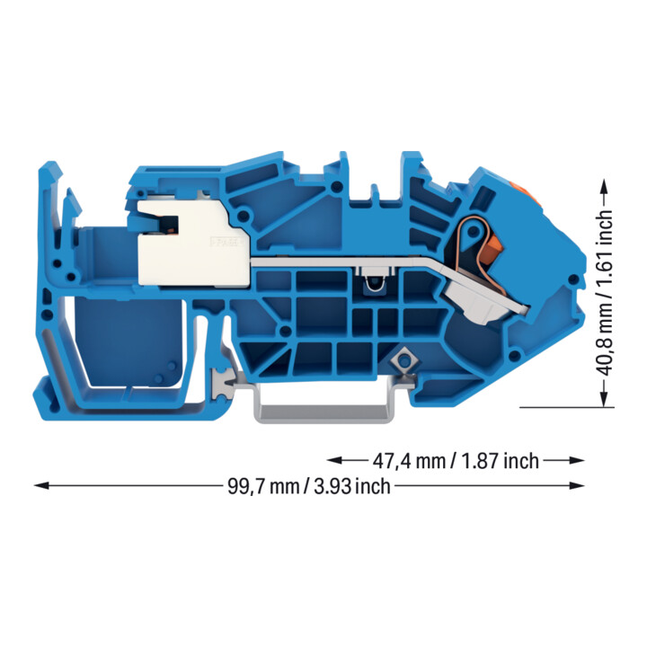 WAGO Connecteur de séparation 1 conducteur-N 16 mm² poussoir bleu 2216-7714