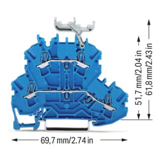 WAGO Connecteur double étage 2002-2234 bleu 2,5 mm² Push-in CAGE CLAMP®