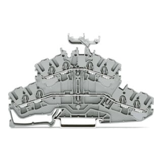 WAGO Connecteur double étage 4 conducteurs 2002-2431 gris 2,5mm² Push-in CAGE CLAMP®