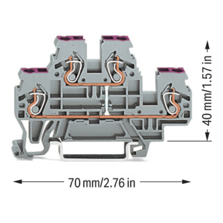WAGO Connecteur double étage 870-508 0,08-2,4 mm² gris I