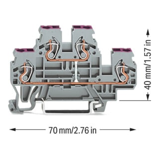 WAGO Doppelstockklemme 870-508 0,08-2,4mm² grau L