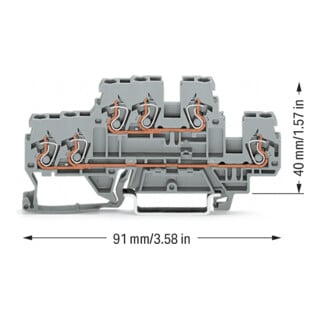 WAGO Doppelstockklemme 870-531 0,08-2,5/4mm² grau