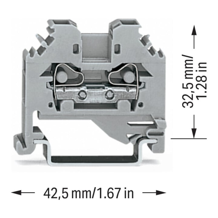 WAGO Durchgangsklemme 0,08-4 mm² gris 281-101