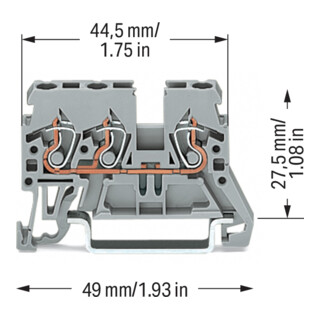 WAGO Durchgangsklemme 870-681 0,08-2,5mm² grau