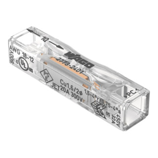WAGO Durchgangsverbinder 2773-2401 transparent max. 4qmm 2 Leiter
