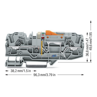 WAGO Erdleiter-Trennklemme 230V grau 6mm² 2006-1671/1000-851