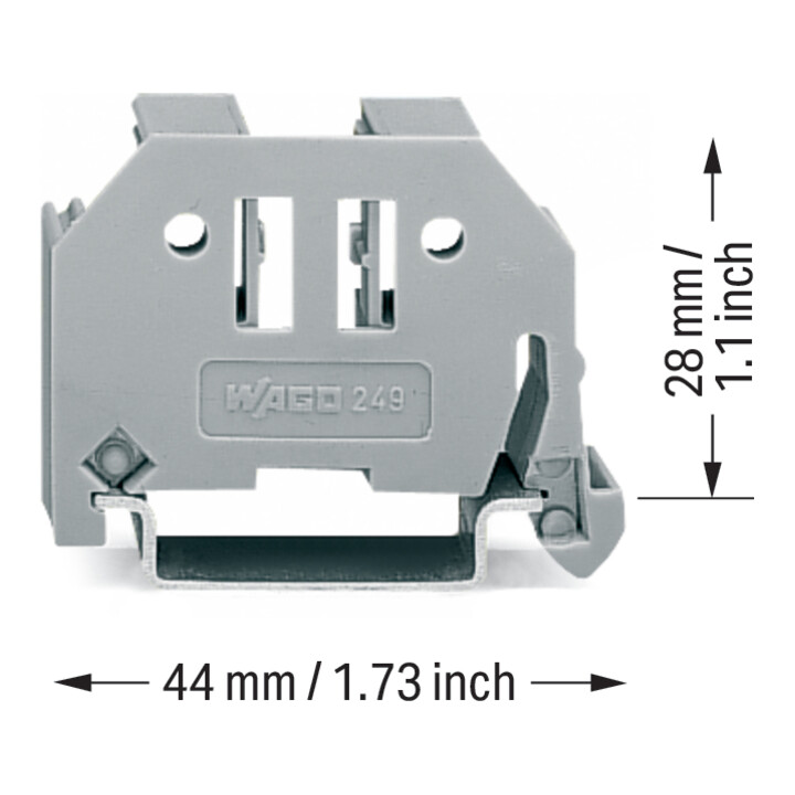 WAGO GmbH& Co. KG Agrafe de finition 10 mm large gris 249-117