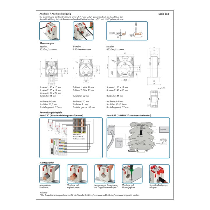 WAGO GmbH& Co. KG Aufsteck-Stromwandler 150A/5A 855-305/150-501