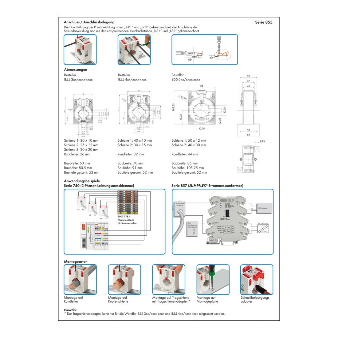 WAGO GmbH& Co. KG Aufsteck-Stromwandler 150A/5A 855-305/150-501