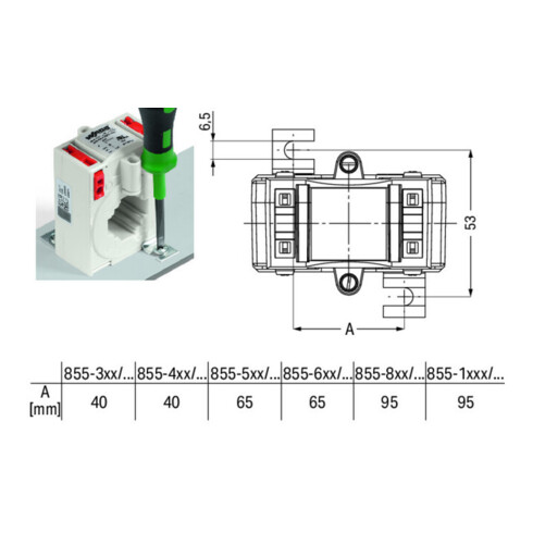WAGO GmbH& Co. KG Aufsteck-Stromwandler 855-305/200-501
