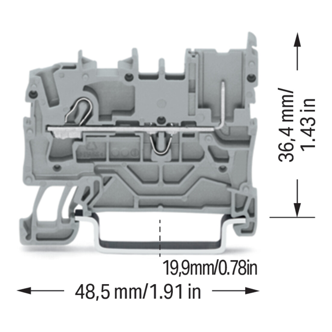 WAGO GmbH& Co. KG Basisklemme 1 Pin, grau 2022-1201