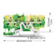 WAGO GmbH& Co. KG Bornier conducteur de protection 4 fils, TS 35 2001-1407