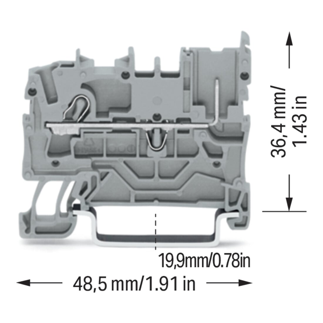 WAGO GmbH& Co. KG Bornier de base 1 broche, gris 2022-1201