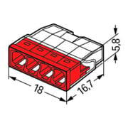 WAGO GmbH& Co. KG Bornier de connexion boîte 4x 0,5-2,5 rouge 2273-204-4