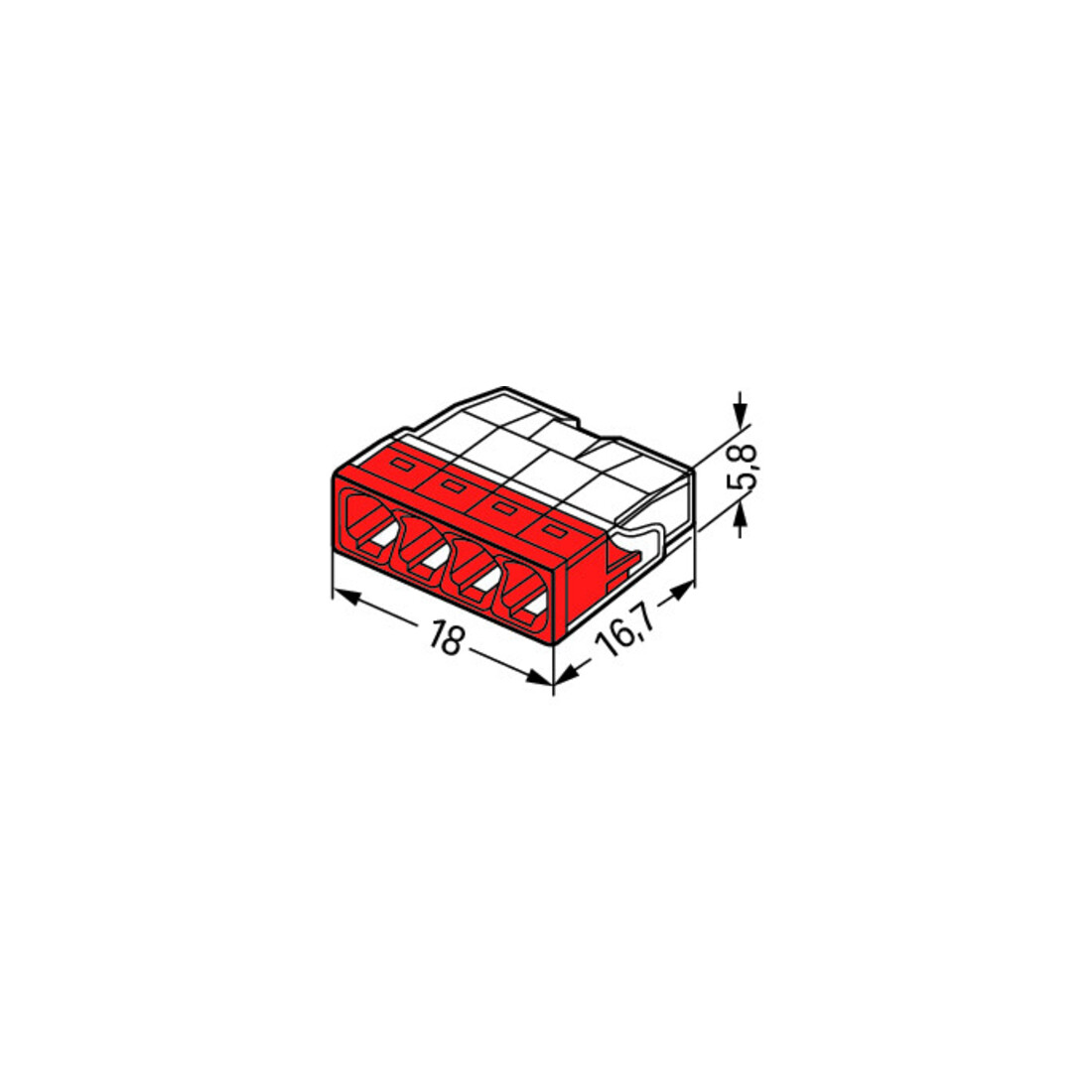 WAGO GmbH& Co. KG Bornier de connexion boîte 4x 0,5-2,5 rouge 2273-204