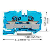 WAGO GmbH& Co. KG Bornier de dérivation 2 conducteurs, TS 35 2010-1204-5