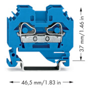 WAGO GmbH& Co. KG Bornier de passage 0,2-6 mm² bleu 282-104-4