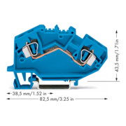 WAGO GmbH& Co. KG Bornier de passage 0,2-6 mm² bleu 782-604-4