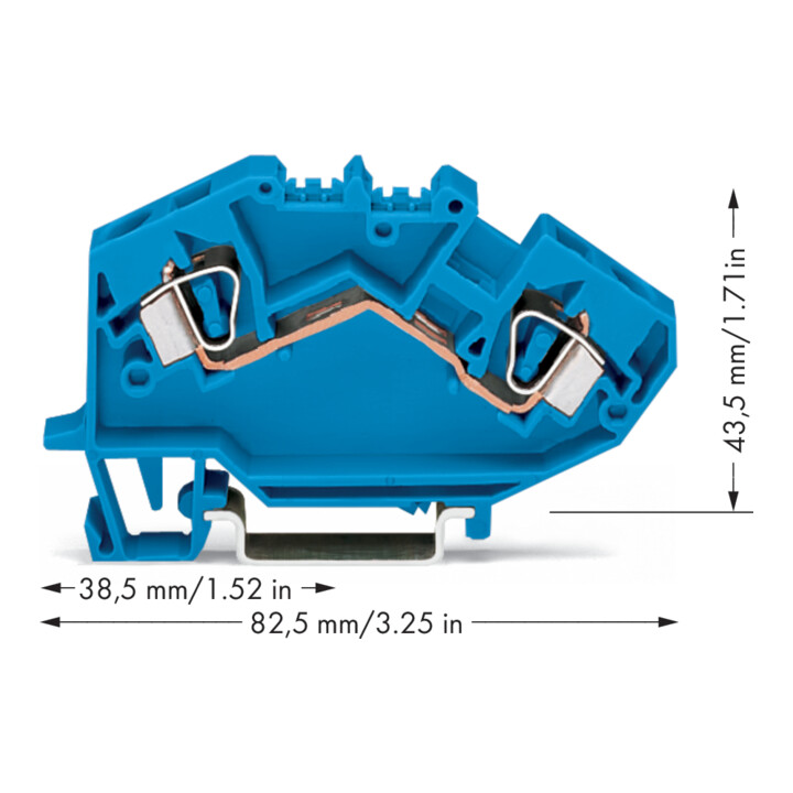 WAGO GmbH& Co. KG Bornier de passage 0,2-6 mm² bleu 782-604
