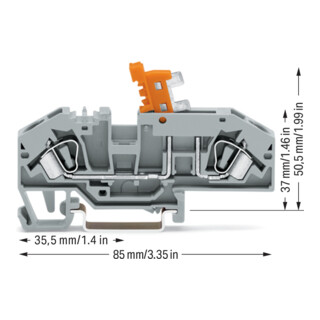 WAGO GmbH& Co. KG Bornier de passage 0, 2-6 mm² gris 282-697