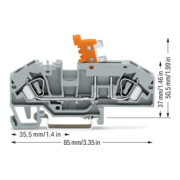 WAGO GmbH& Co. KG Bornier de passage 0, 2-6 mm² gris 282-697-1