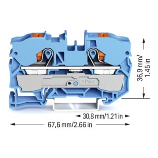 WAGO GmbH& Co. KG Bornier de passage 2 conducteurs 10 mm², bleu 2210-1204