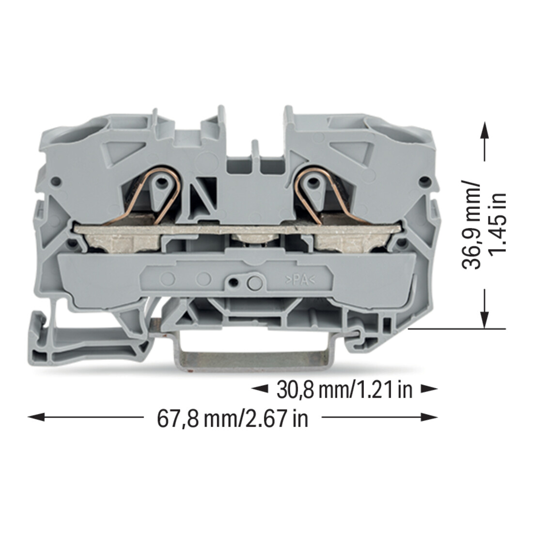 WAGO GmbH& Co. KG Bornier de passage 2 conducteurs, TS 35 2010-1201