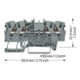 WAGO GmbH& Co. KG Bornier de passage 4 conducteurs, TS 35 2001-1401