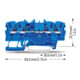 WAGO GmbH& Co. KG Bornier de passage 4 conducteurs, TS 35 2001-1404