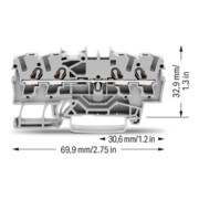WAGO GmbH& Co. KG Bornier de passage 4 conducteurs, TS 35 2002-1401-5