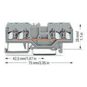 WAGO GmbH& Co. KG Bornier de passage gr 0,08-2,5 mm² 280-833-4