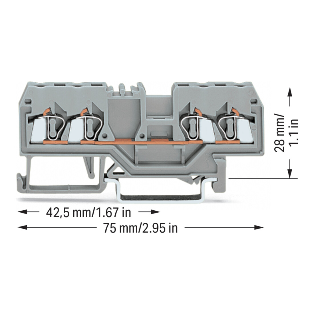 WAGO GmbH& Co. KG Bornier de passage gr 0,08-2,5 mm² 280-833