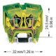 WAGO GmbH& Co. KG Bornier de terre 2x2,5mm² vert/jaune 264-727