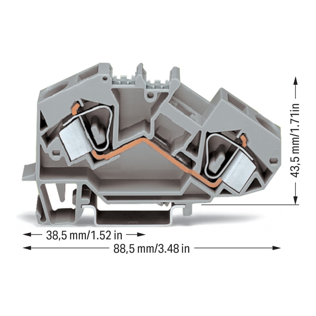 WAGO GmbH& Co. KG Bornier passage 0,2-16 mm² gris 783-601