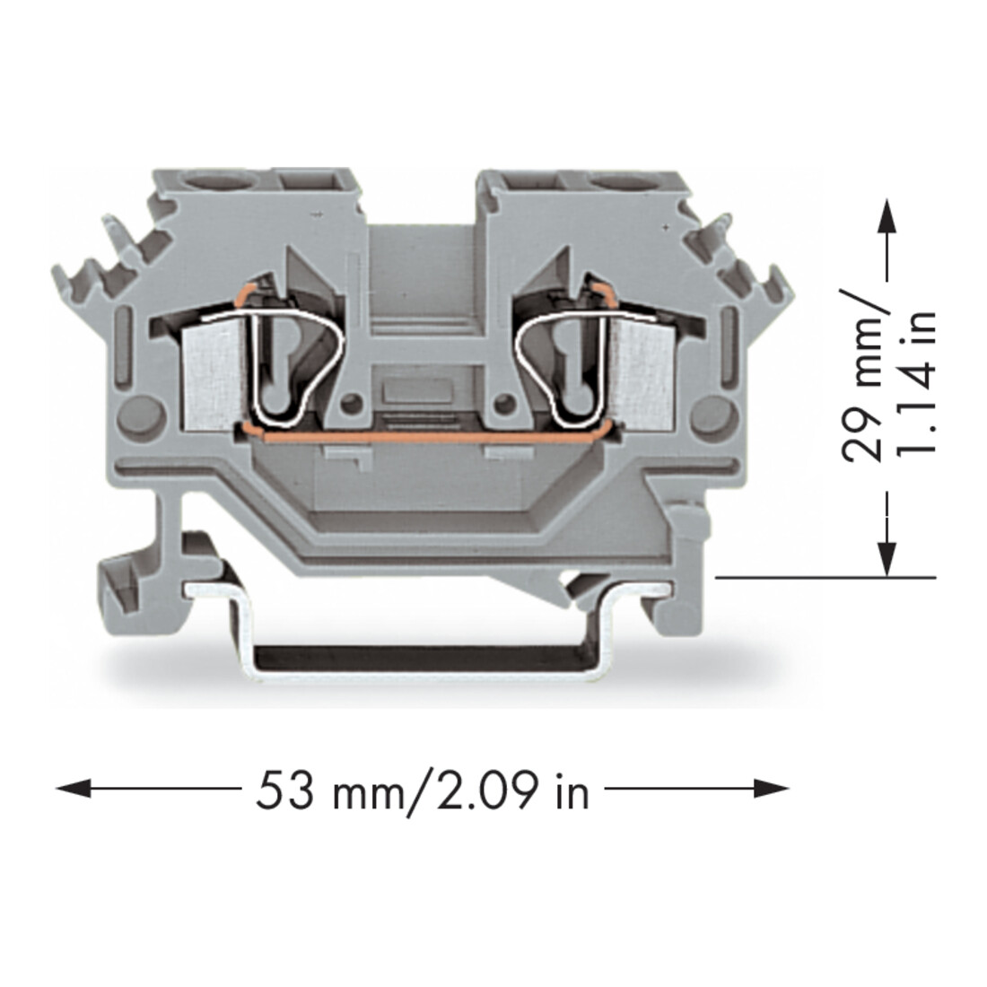 WAGO GmbH& Co. KG Bornier traversant 0,08-4 mm² gris 281-601