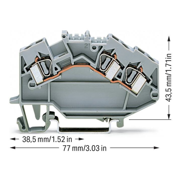 WAGO GmbH& Co. KG Bornier traversant 0,08-4 mm² gris 781-631