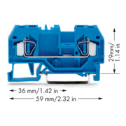 WAGO GmbH& Co. KG Bornier traversant bleu 0,08-4 mm² 281-904-4