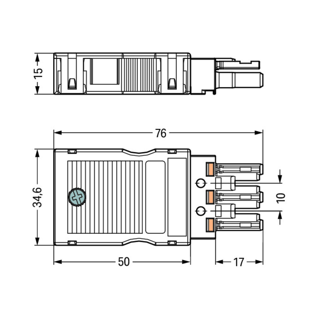WAGO GmbH& Co. KG Buchse 2x0,5-4mmq schwarz 770-103