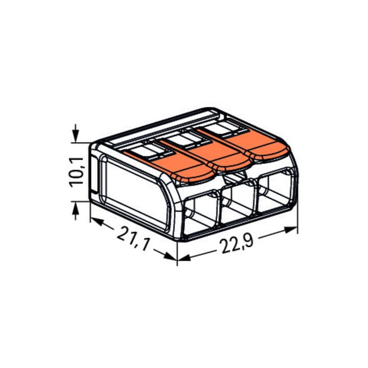 WAGO GmbH& Co. KG Compact-Verbindungsklemme 3-Leiter bis 6qmm 221-613