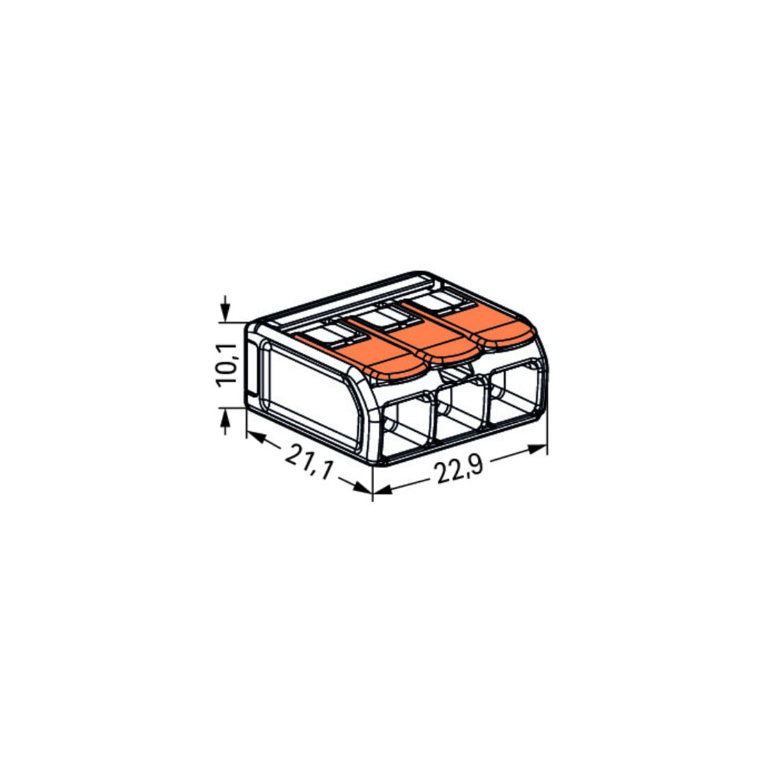 WAGO GmbH& Co. KG Compact-Verbindungsklemme 3-Leiter bis 6qmm 221-613
