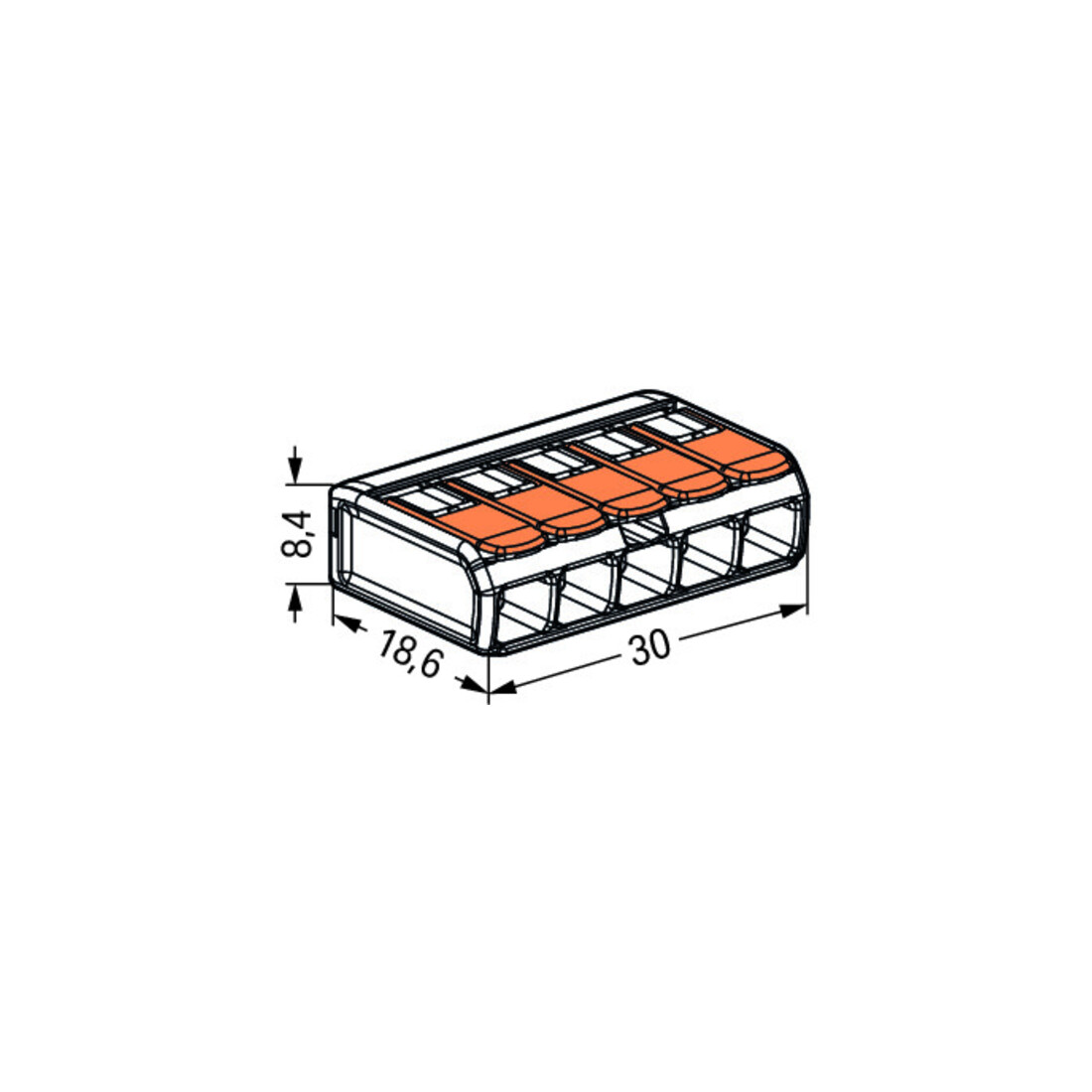 WAGO GmbH& Co. KG Compact-Verbindungsklemme 5-Leiter bis 4qmm 221-415
