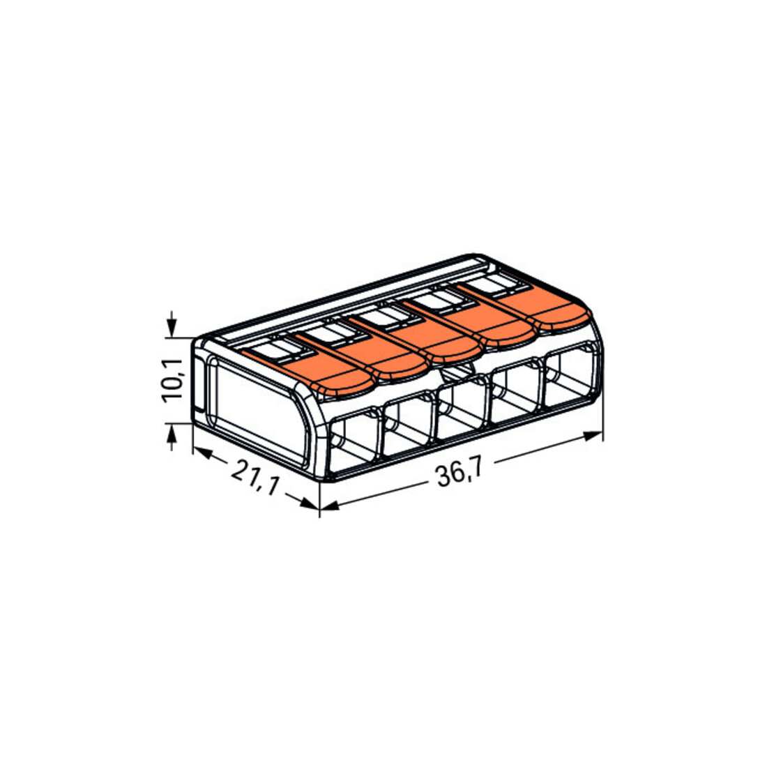 WAGO GmbH& Co. KG Compact-Verbindungsklemme 5-Leiter bis 6qmm 221-615