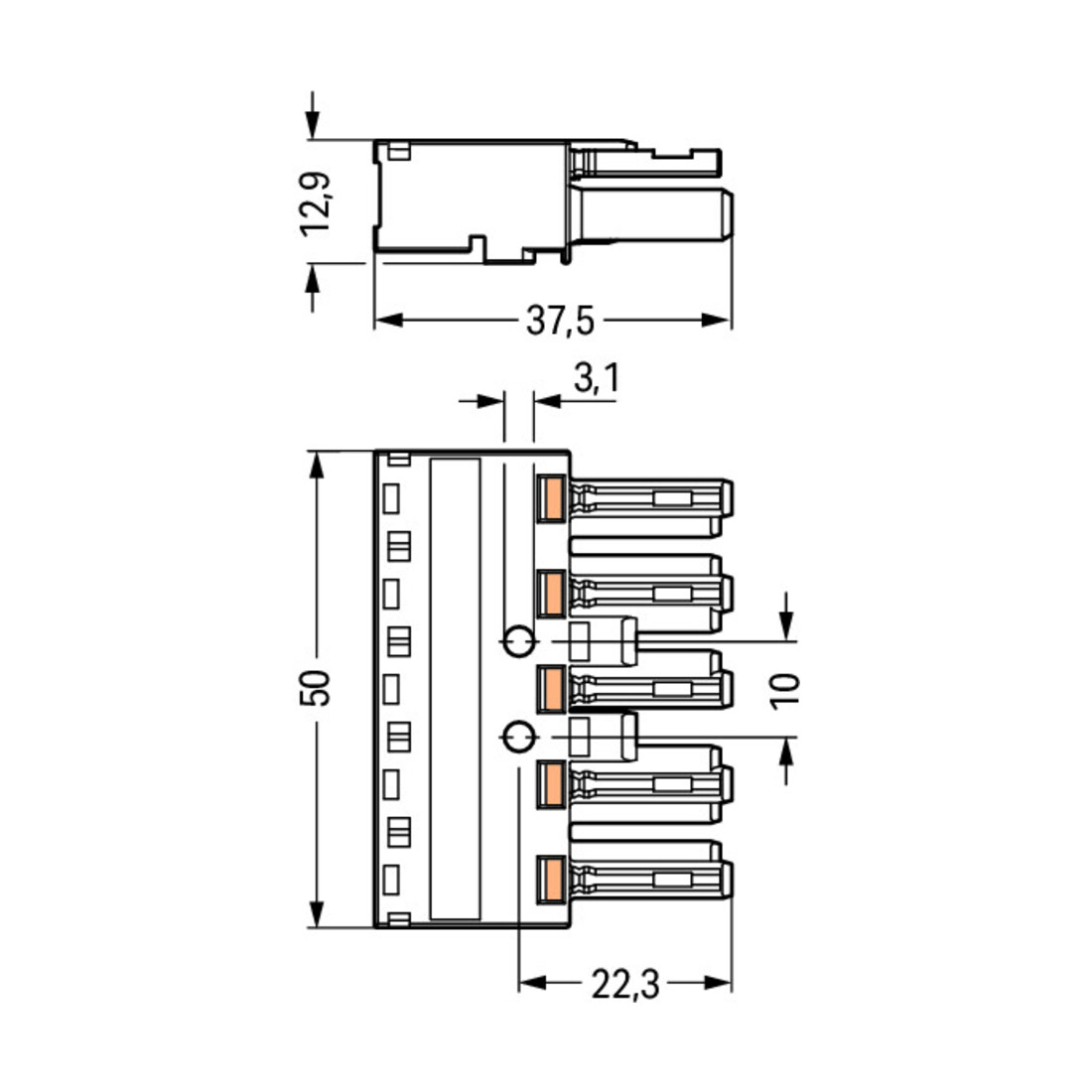 WAGO GmbH& Co. KG Connecteur 5 pôles, bleu 770-1105