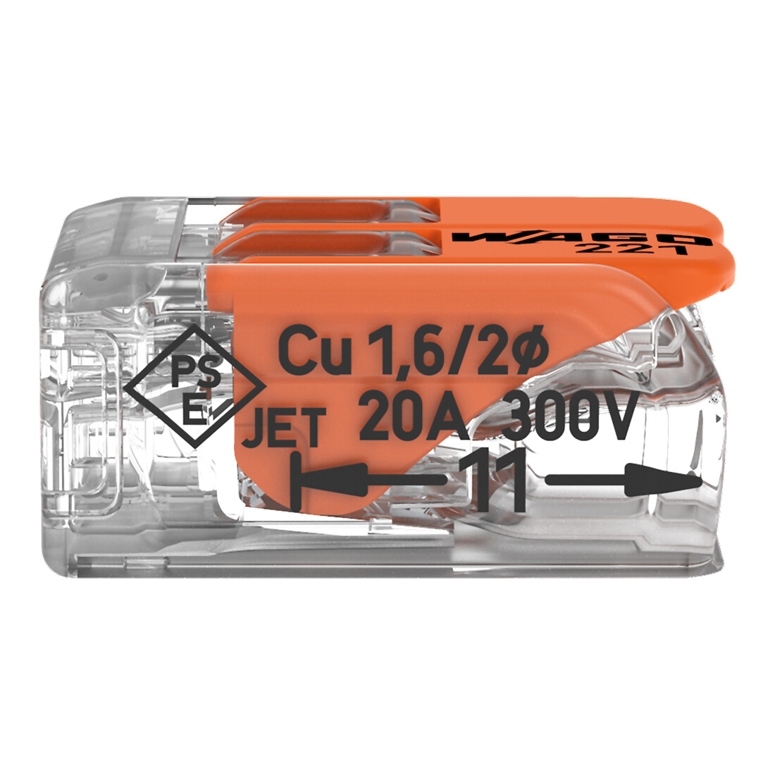 WAGO GmbH& Co. KG Connecteur compact 2 conducteurs jusqu’à 4 mm² 221-412